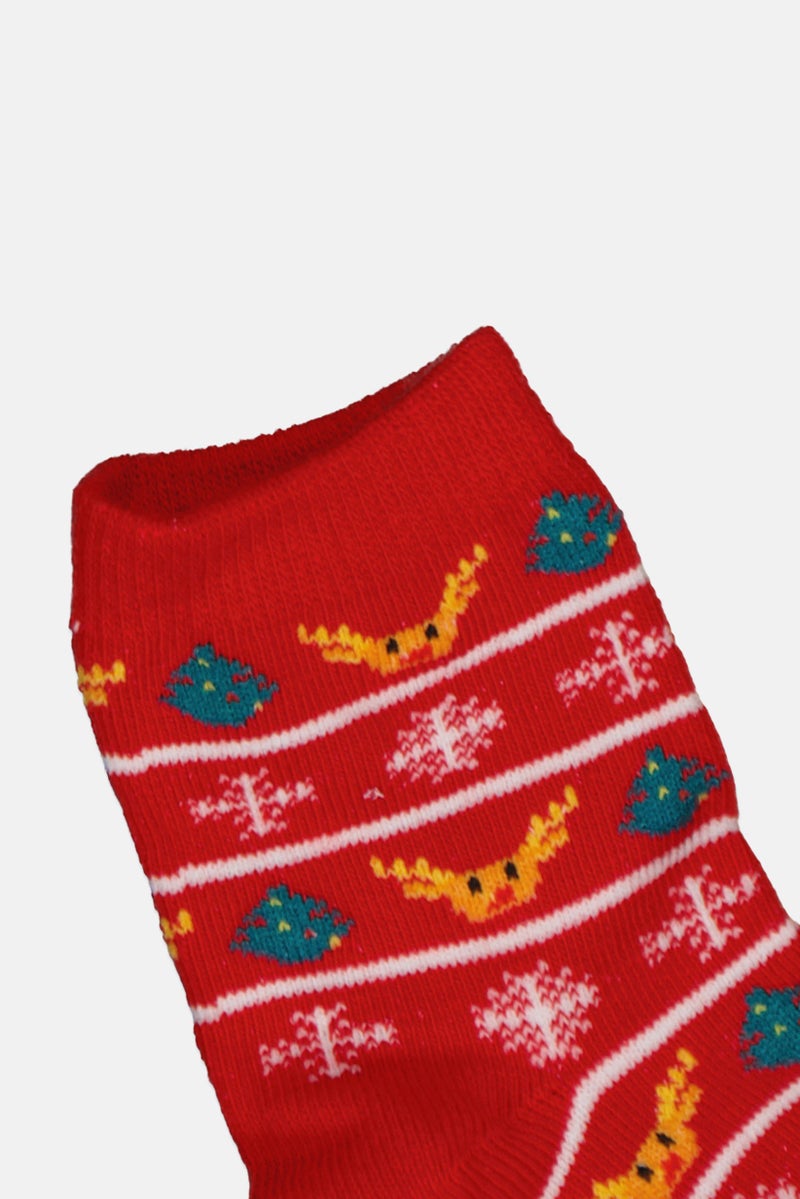 Lefties Toddlers Boy Allover Printed Socks, Red - Image 2